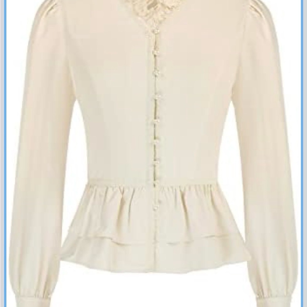 Scarlet Darkness Women Victorian Ruffled Blouse Vintage size large